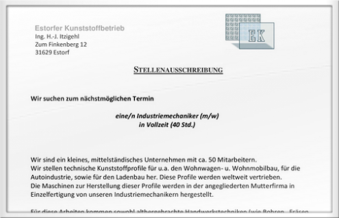 Stellenausschreibung